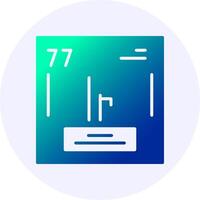 Iridium Chemical Icon Minimal Gradient Style vector