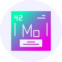 Molybdenum Chemical Icon Minimal Gradient Style vector