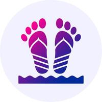 Beach walk Icon Minimal Gradient Style vector