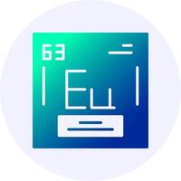 Europium Chemical Icon Minimal Gradient Style vector