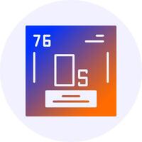 Osmium Chemical Icon Minimal Gradient Style vector