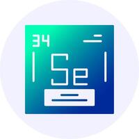 Selenium Chemical Icon Minimal Gradient Style vector