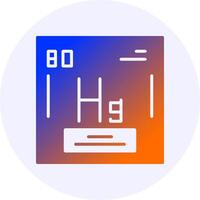 Mercury Chemical Icon Minimal Gradient Style vector