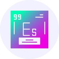 Einsteinium Chemical Icon Minimal Gradient Style vector