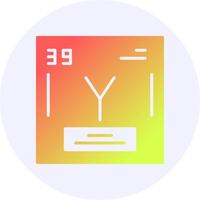 Yttrium Chemical Icon Minimal Gradient Style vector
