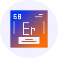 Erbium Chemical Icon Minimal Gradient Style vector