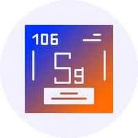 Seaborgium Chemical Icon Minimal Gradient Style vector