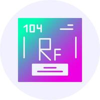 Rutherfordium Chemical Icon Minimal Gradient Style vector