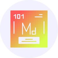 Mendelevium Chemical Icon Minimal Gradient Style vector