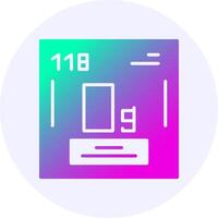 Oganesson Chemical Icon Minimal Gradient Style vector
