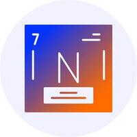 Nitrogen Chemical Icon Minimal Gradient Style vector