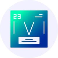 Vanadium Chemical Icon Minimal Gradient Style vector