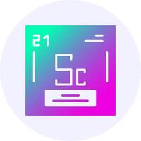 Scandium Chemical Icon Minimal Gradient Style vector
