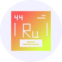 Ruthenium Chemical Icon Minimal Gradient Style vector