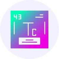 Technetium Chemical Icon Minimal Gradient Style vector