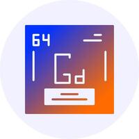 Gadolinium Chemical Icon Minimal Gradient Style vector