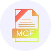 MCF Format Solid Icon Minimal Gradient Style vector