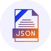 JSON Format Solid Icon Minimal Gradient Style vector