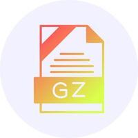 GZ Format Solid Icon Minimal Gradient Style vector
