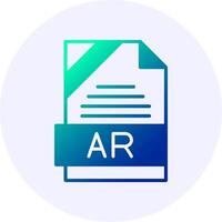 AR Format Solid Icon Minimal Gradient Style vector