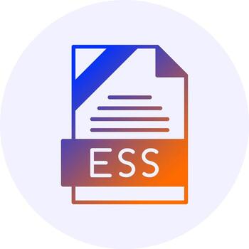 ESS Format Solid Icon Minimal Gradient Style Design vector