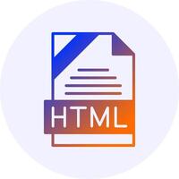 HTML Format Solid Icon Minimal Gradient Style Design vector
