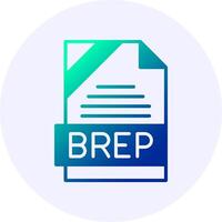 BREP Format Solid Icon Minimal Gradient Style vector