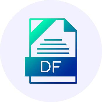 DF Format Solid Icon Minimal Gradient Style vector