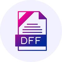 DFF Format Solid Icon Minimal Gradient Style vector