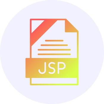 jsp formato sólido icono mínimo degradado estilo vector