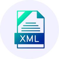 XML Format Solid Icon Minimal Gradient Style vector
