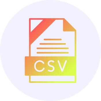 CSV Format Icon Gradient Style vector
