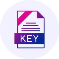 KEY Format Solid Icon Minimal Gradient Style vector