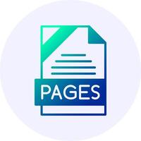 PAGES Format Solid Icon Minimal Gradient Style vector
