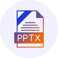 PPTX Format Icon Gradient Style vector