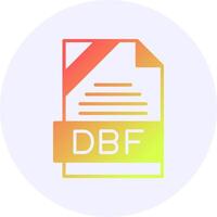 DBF Format Solid Icon Minimal Gradient Style vector