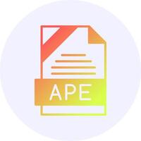 APE Format Solid Icon Minimal Gradient Style vector