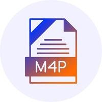 M4P Format Solid Icon Minimal Gradient Style vector