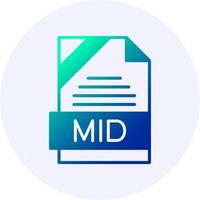 MID Format Solid Icon Minimal Gradient Style vector