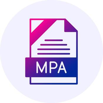 MPA Format Solid Icon Minimal Gradient Style vector