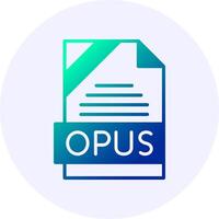 OPUS Format Solid Icon Minimal Gradient Style vector