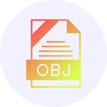 OBJ Format Solid Icon Minimal Gradient Style vector