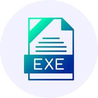 EXE Format Solid Icon Minimal Gradient Style vector