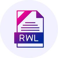 RWL Format Solid Icon Minimal Gradient Style vector