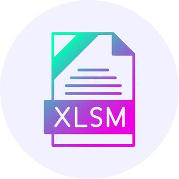 xlsm formato sólido icono mínimo degradado estilo vector