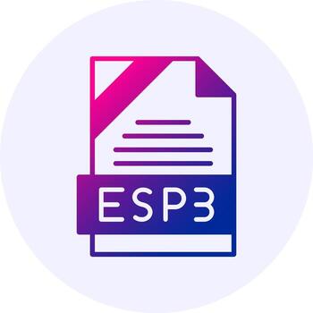 ESP3 Format Solid Icon Minimal Gradient Style vector
