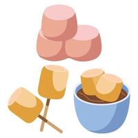 cartoon marshmallow icons for web projects isolated illustration vector