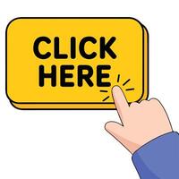 blue clickable hand cursor icon for website links isolated illustration vector