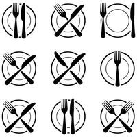 fork and knife set icon isolated illustration on white background vector
