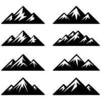 set of snowy mountains and icebergs isolated on white background vector